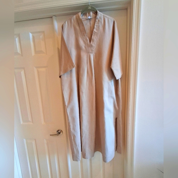 Johnny Was Calme Linen V‑Neck Kaftan Midi Dress NWOT size medium - Picture 5 of 13